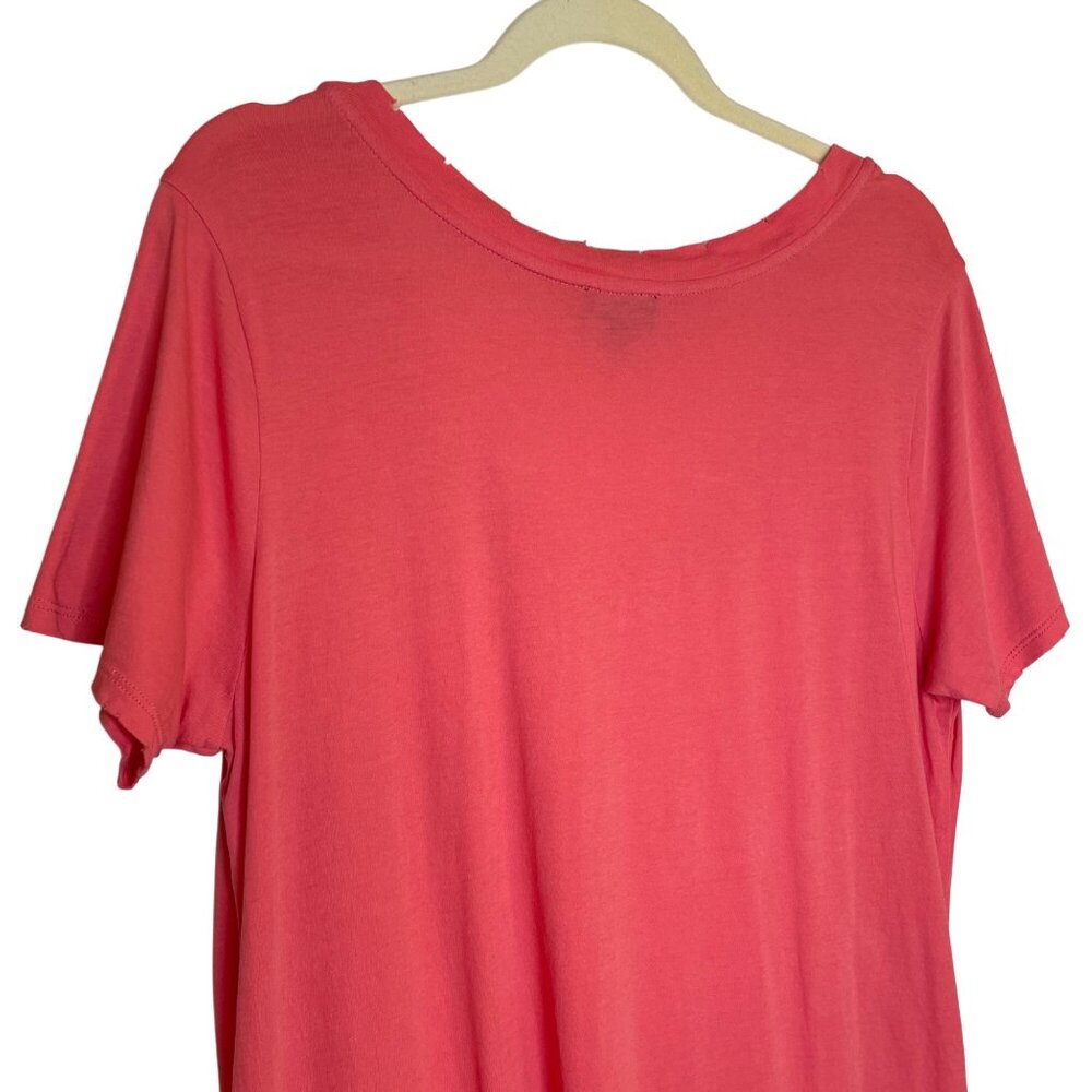 True Religion Distressed Coral Twist T-Shirt Dress, L - Picture 5 of 11